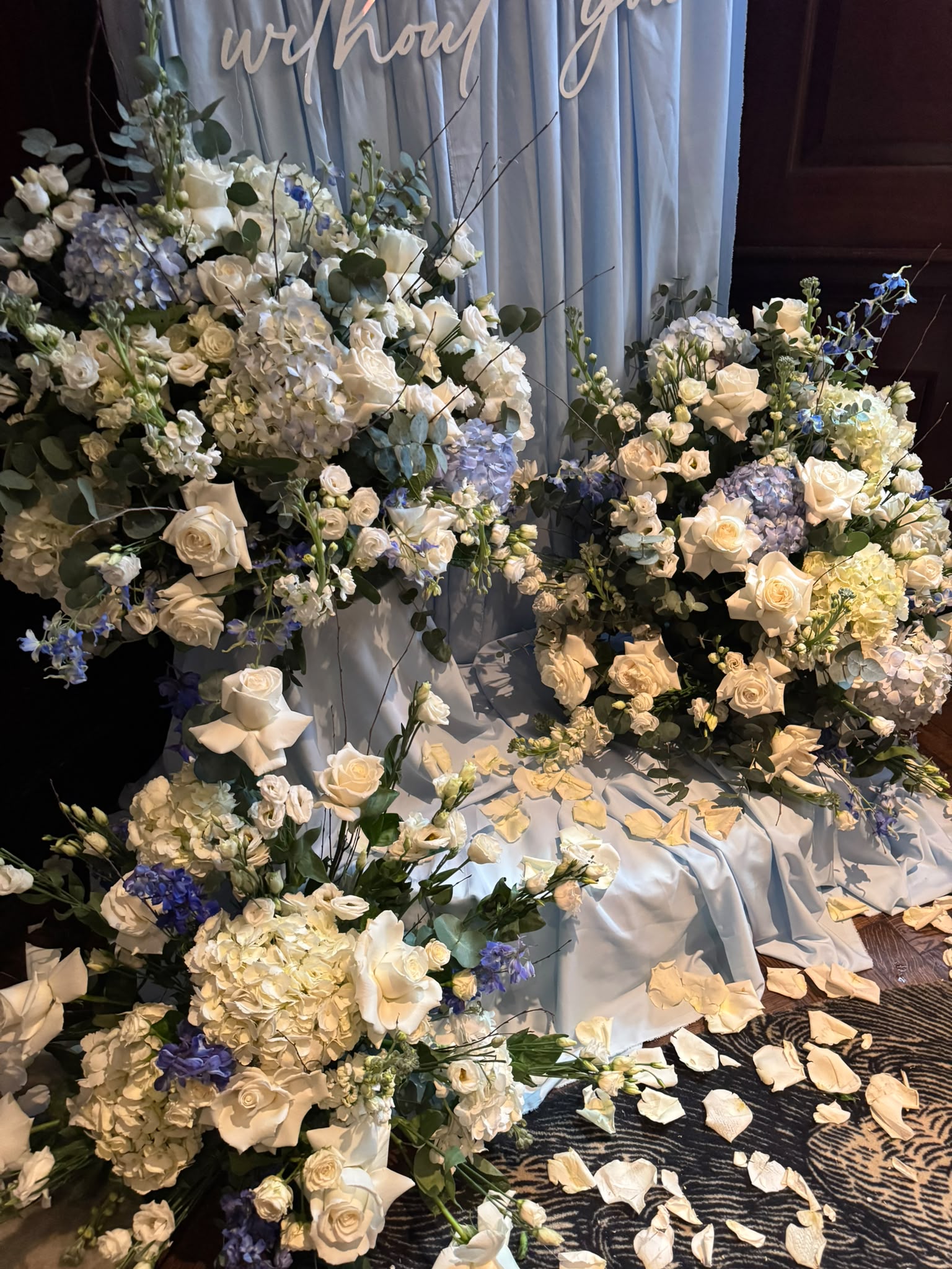Pastel hat box centrepiece